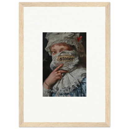 Framed wall art of a portrait labeled Stoner, ideal for Marvel Muse room decor