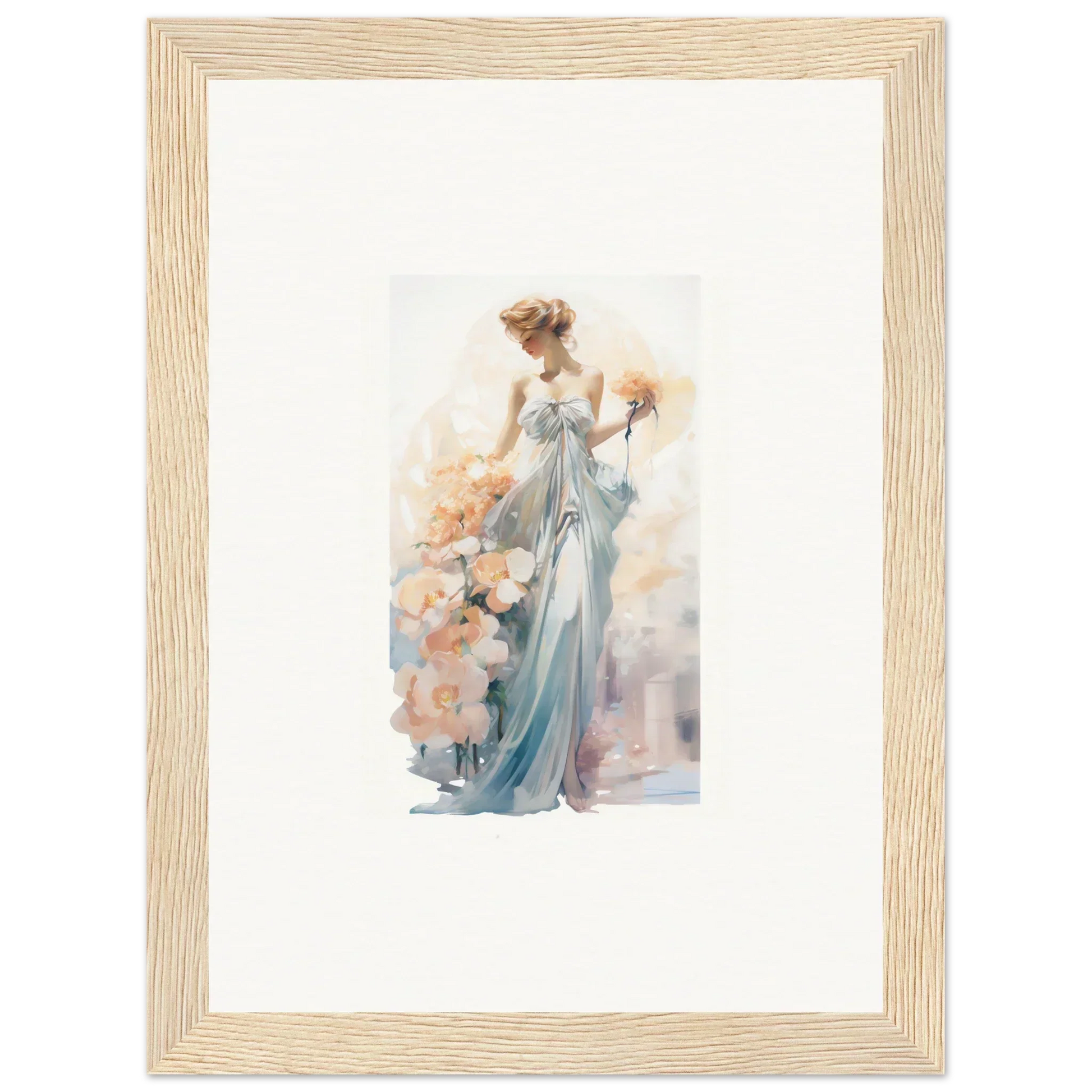 Watercolor painting of an elegant woman for canvas prints and framed wall art