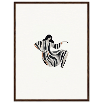 Stylized figure in striped garment, ideal for Framed Wall Art and Drizzle Reverie decor