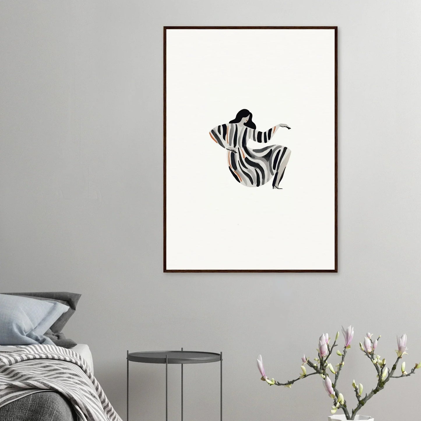 Abstract silhouette with zebra stripes perfect for Drizzle Reverie room decor or framed wall art