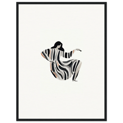 Stylized figure in striped garment symbolizes Drizzle Reverie for chic room decor