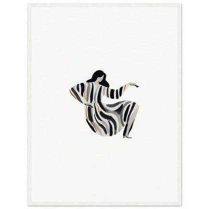 Stylized figure in zebra-striped robe for Epic Drizzle Reverie wall art decor