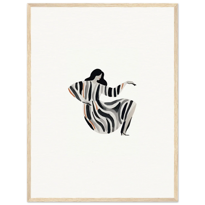 Stylized figure in zebra-striped robe for Epic Drizzle Reverie wall art decor