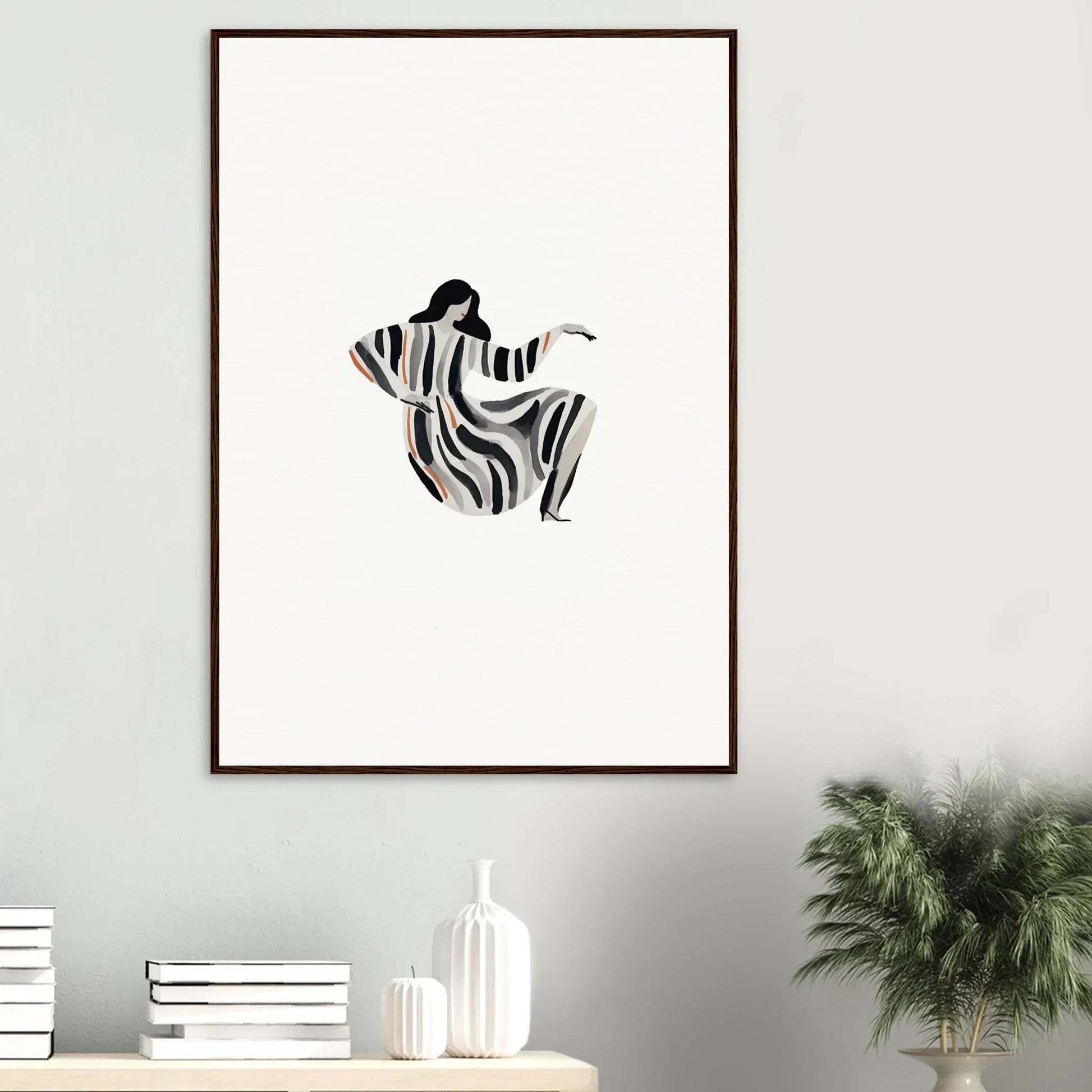 Abstract silhouette with zebra stripes, perfect for Drizzle Reverie room decor