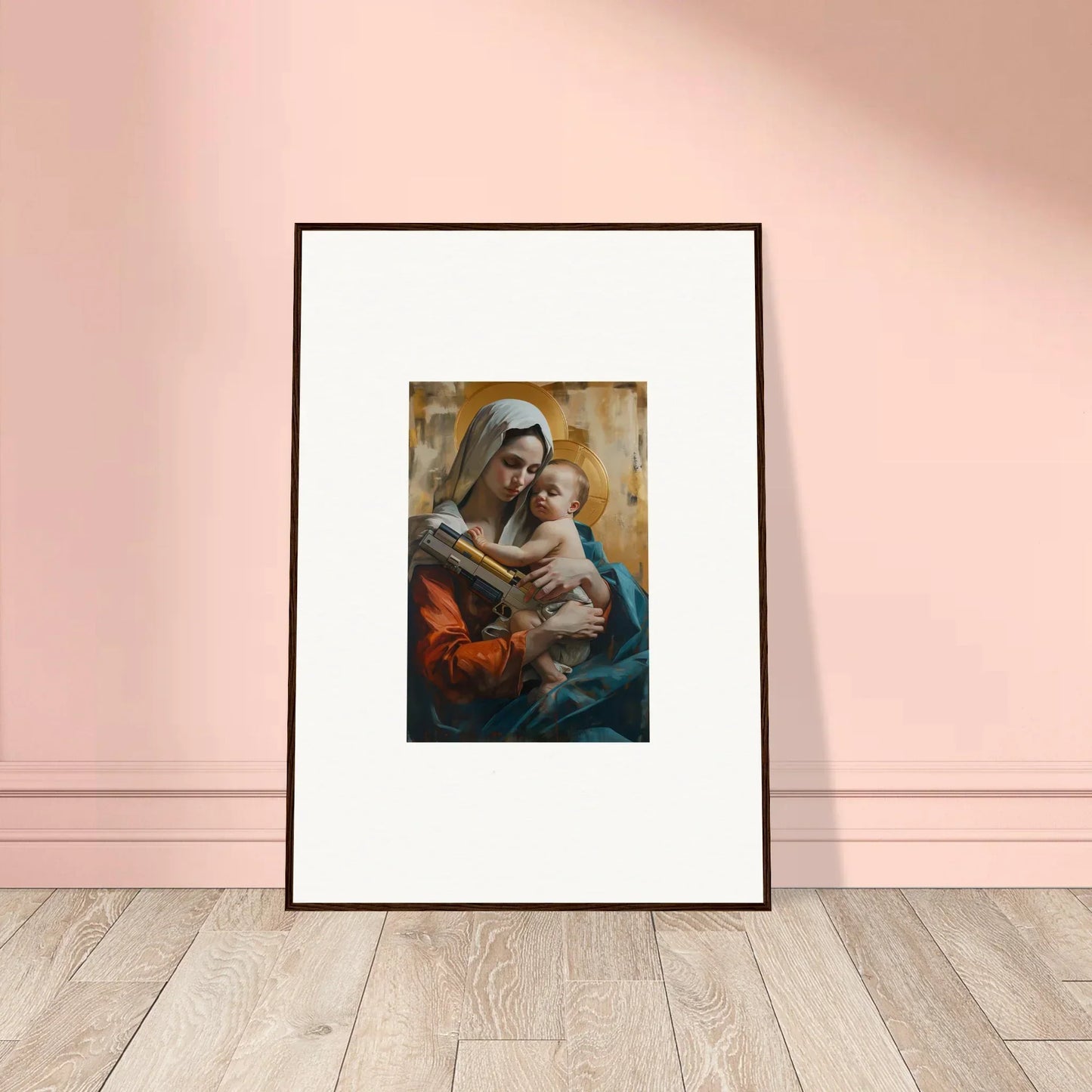 Framed wall art of a woman with a baby, perfect room decoration for Epic Lensions