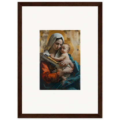 Framed canvas print of a woman with a baby for chic room decoration wall art