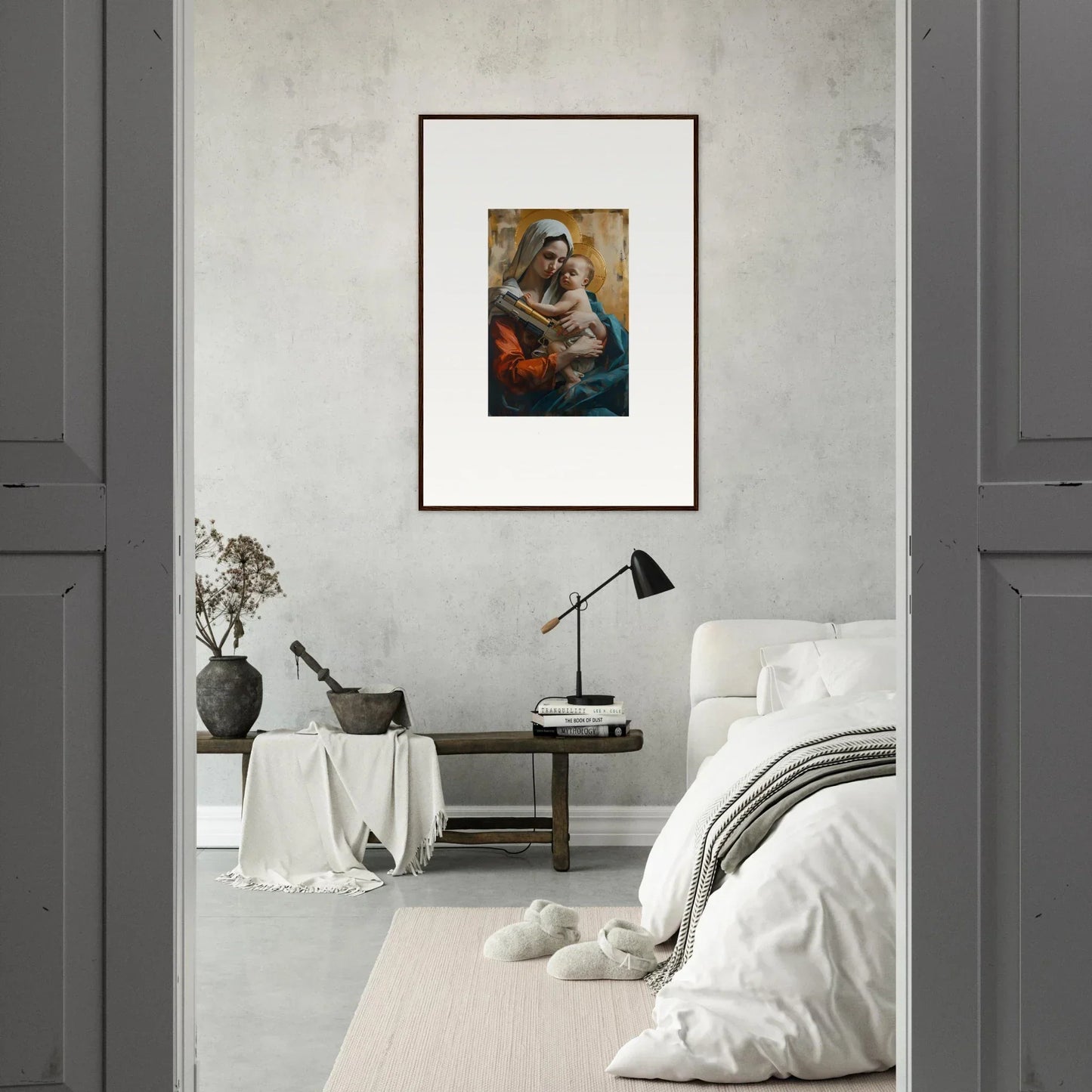 Framed wall art of a woman with child, perfect for room decoration in Epic Lensions