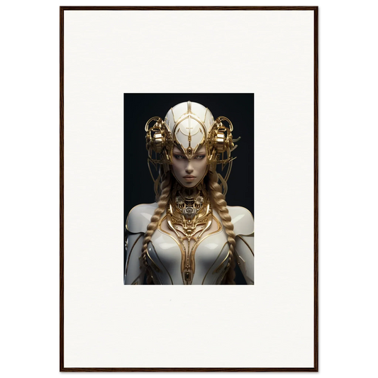 Ornate portrait of a figure in a golden headdress for Gilded Cosmos wall art decor