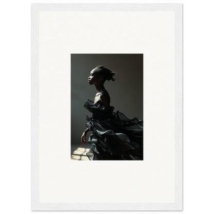 Silhouetted bust sculpture with headdress for Black Alchemy room decor and framed wall art