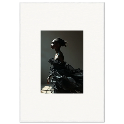 Silhouetted sculpture figure with headdress, perfect for Black Alchemy room decor