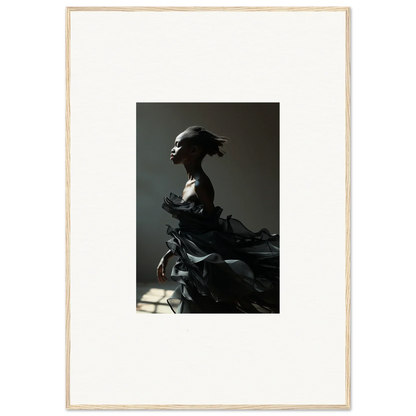 Silhouetted sculpture with ornate headdress, perfect for Black Alchemy room decor