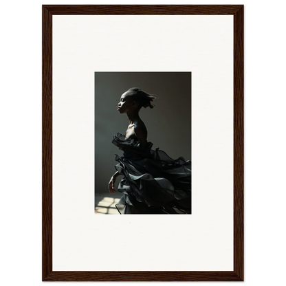 Statue with eagle-like head in shadow for Black Alchemy room decor and framed wall art