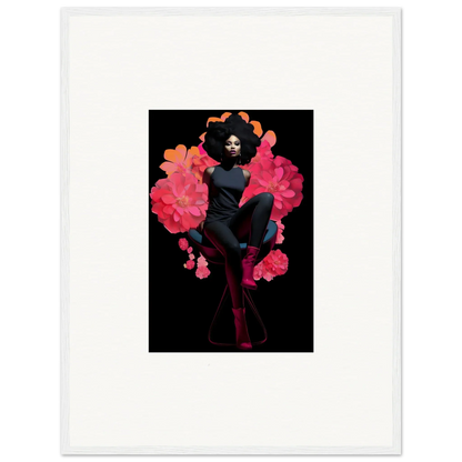 Stylized portrait with pink smoke on black, perfect for Equinox Sovereign canvas print