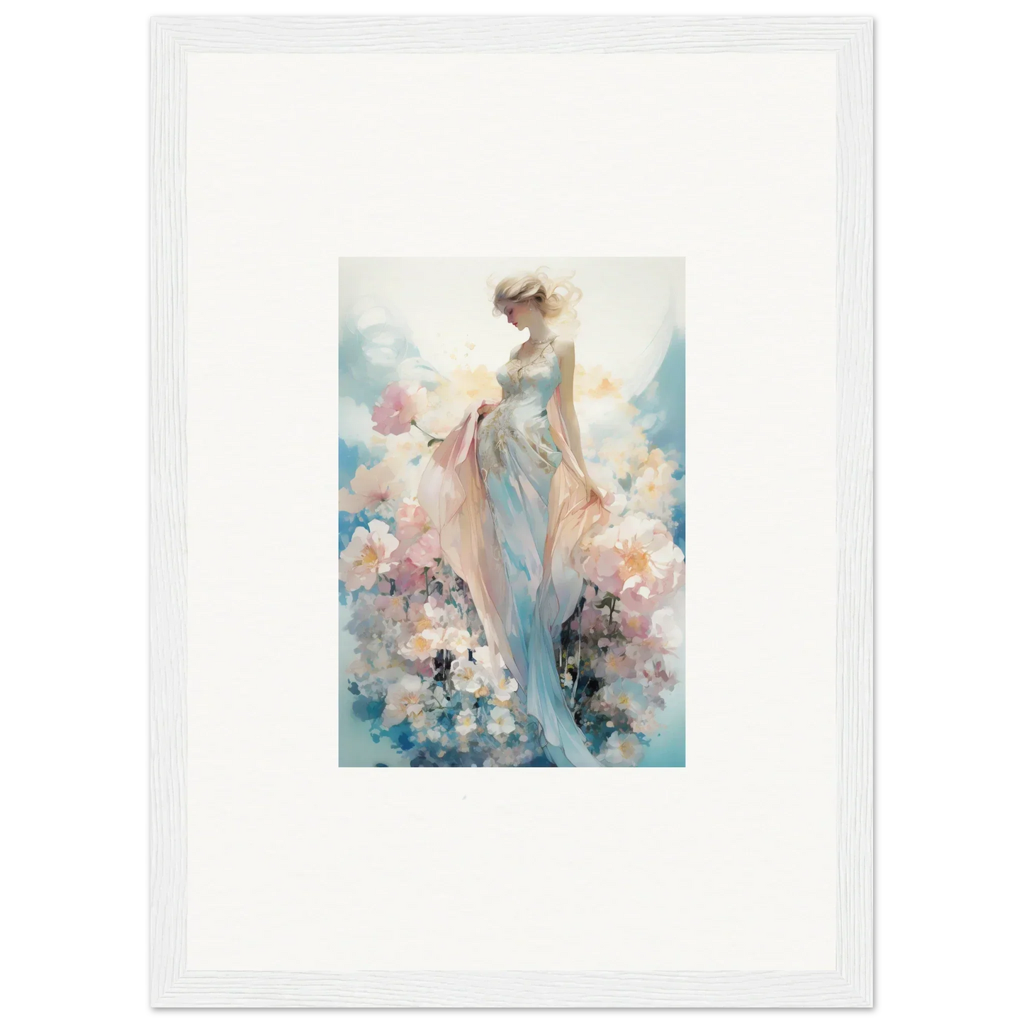 Ethereal watercolor of a graceful figure for dreamy room decoration canvas print