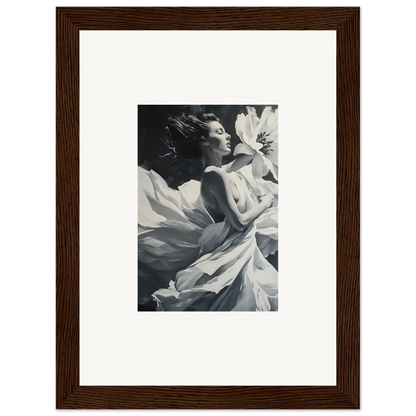 Framed black and white photograph for elegant room decor featuring Blush Reverie design