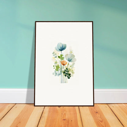 Framed watercolor of delicate flowers for a dreamy bloom reverie in room decoration