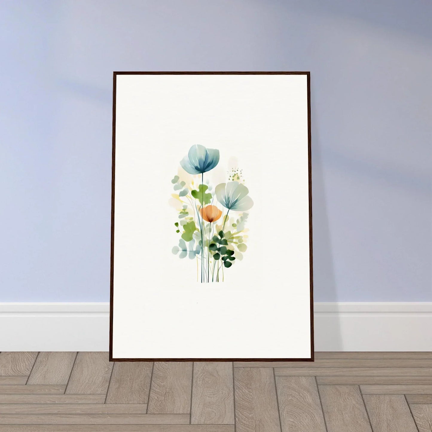 Framed watercolor painting of pastel flowers perfect for bloom reverie room decoration