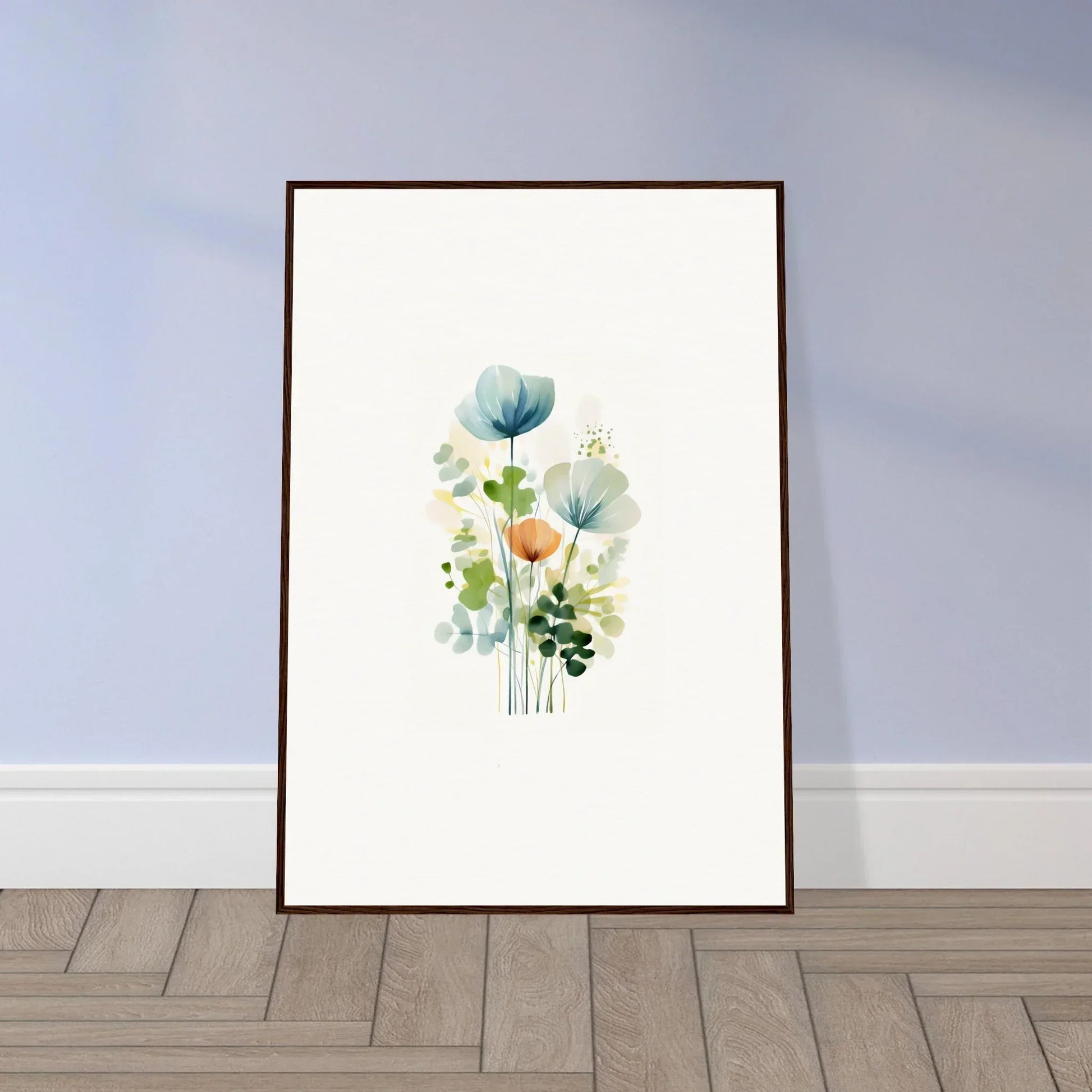 Framed watercolor painting of pastel flowers perfect for bloom reverie room decoration