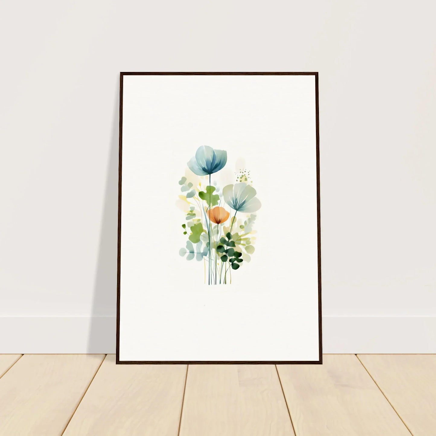 Framed watercolor painting of soft pastel flowers, perfect for bloom reverie room decoration