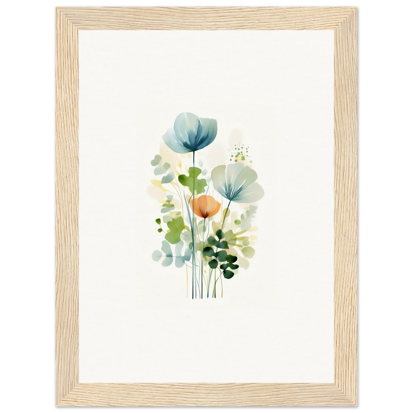 Delicate Ethereal Bloom Reverie watercolor flowers canvas print for cozy room decoration