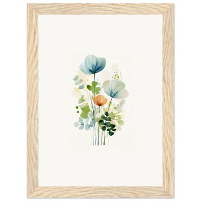 Delicate Ethereal Bloom Reverie watercolor flowers canvas print for cozy room decoration