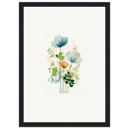 Delicate watercolor pastel wildflowers canvas print for dreamy room decoration