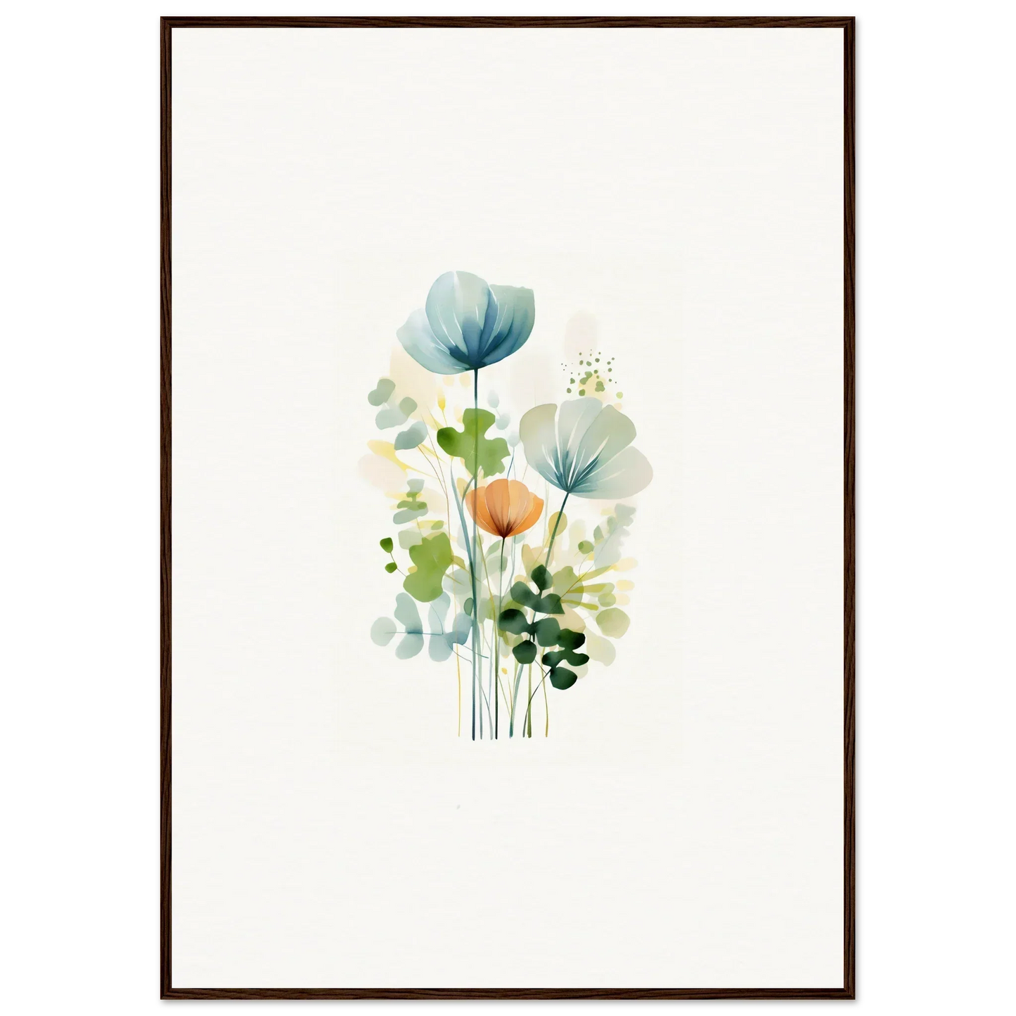 Delicate watercolor wildflower canvas print for dreamy room decoration in Bloom Reverie