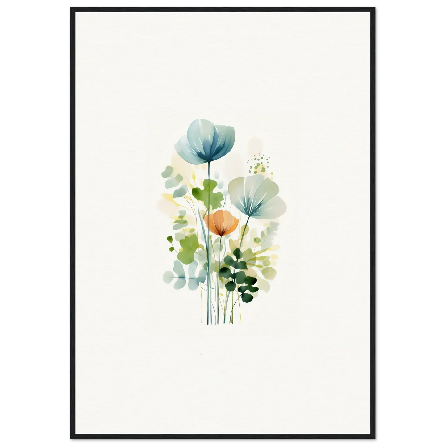 Delicate watercolor wildflowers canvas print for a dreamy bloom reverie room decoration