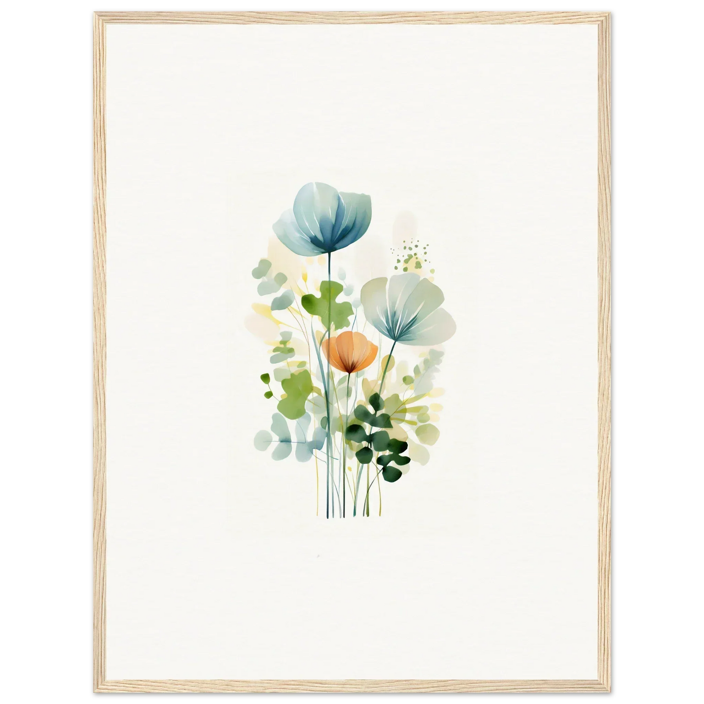 Delicate watercolor wildflowers canvas print for dreamy room decoration in Bloom Reverie