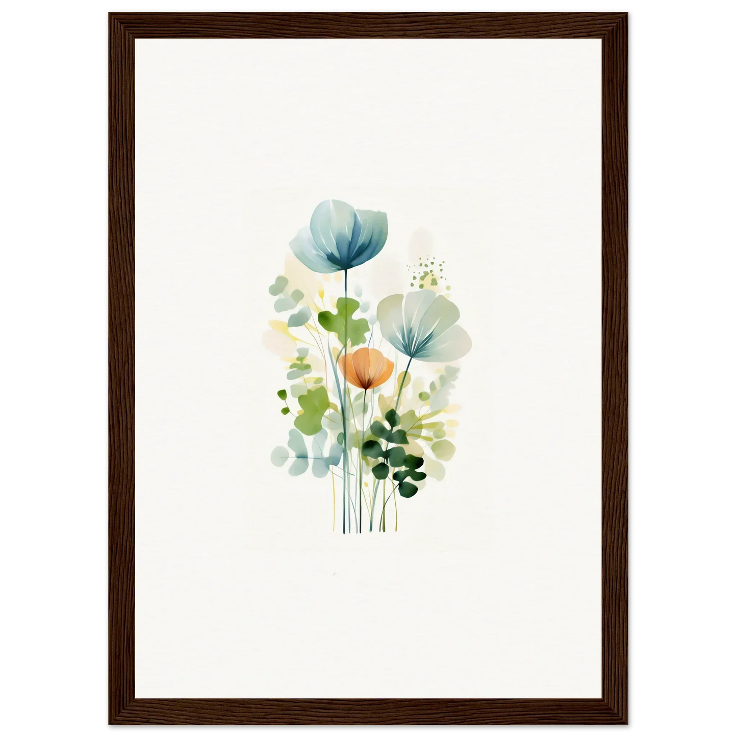 Delicate watercolor wildflowers canvas print for dreamy room decoration, Ethereal Bloom Reverie