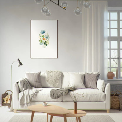 Cozy White sofa with pillows and blankets for a stylish bloom reverie room decoration