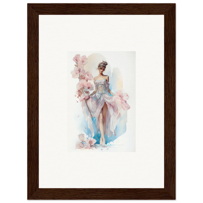 Watercolor painting of a ballerina in a floral dress, perfect for Bloomlight Gleam room decor