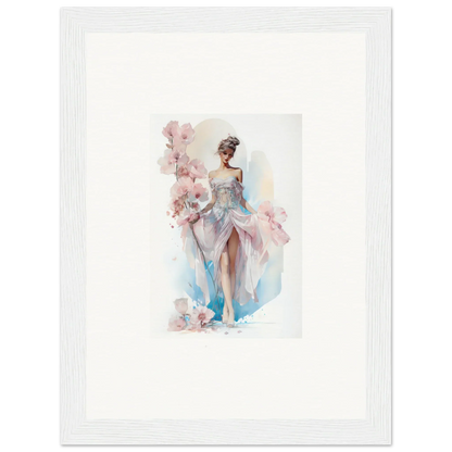 Watercolor painting of a graceful ballerina for Bloomlight Gleam framed wall art