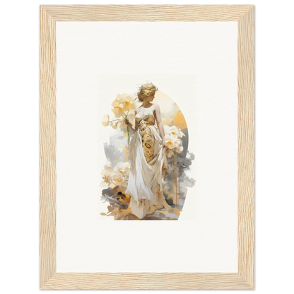 Ethereal Blossom Dream painting of a woman in a white dress for elegant room decor