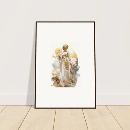 Framed wall art of a classical female figure in soft colors for Blossom Dream room decor