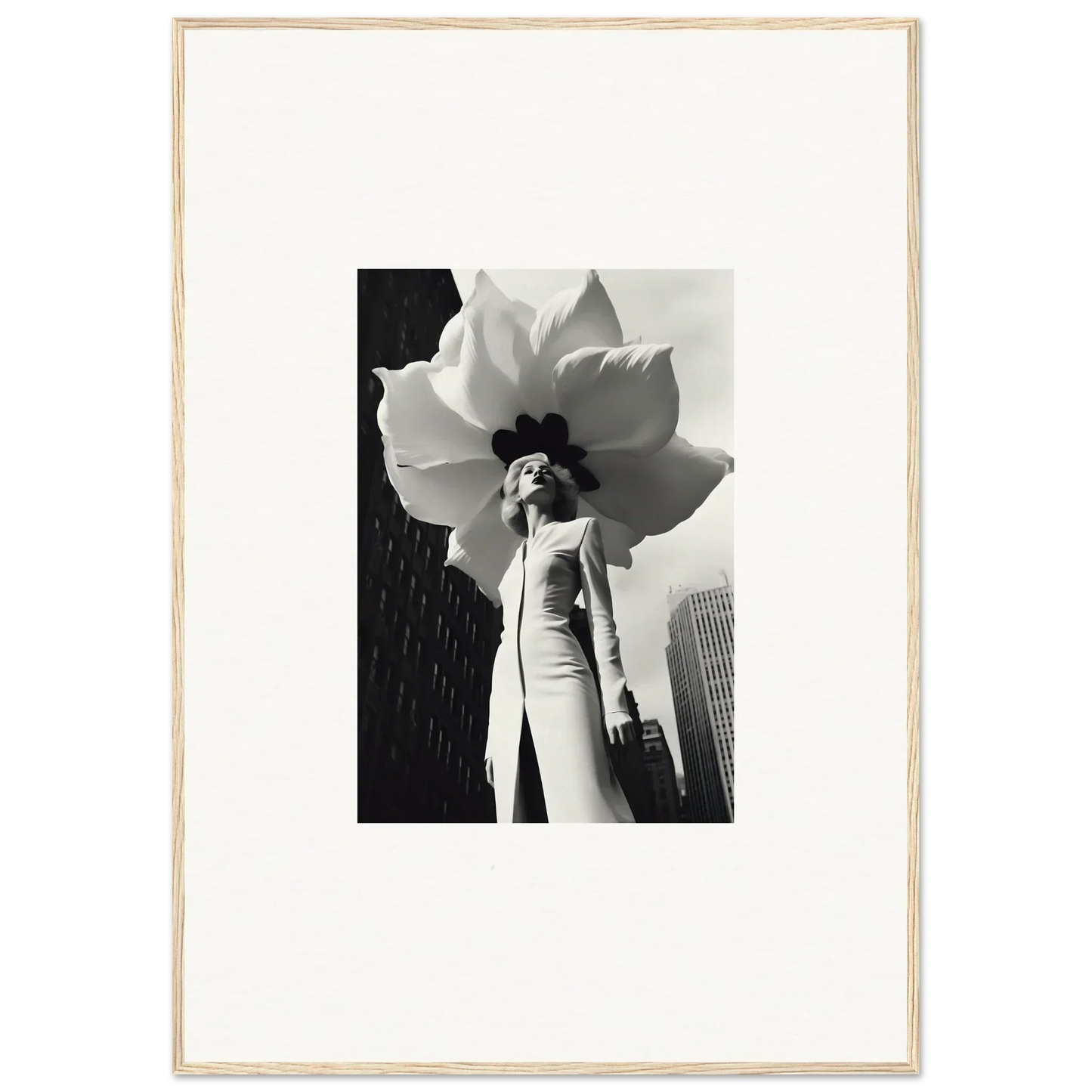 Woman rocking a huge flower-shaped hat from the Ethereal Blossom Persona collection