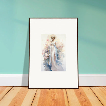 Framed watercolor painting of an ethereal figure, perfect for blossom serenade room decoration