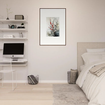 Framed watercolor of flowers in vase, perfect for room decoration or botanical orchestra vibe