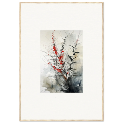 Delicate watercolor red and white flowers for a charming botanical orchestra canvas print