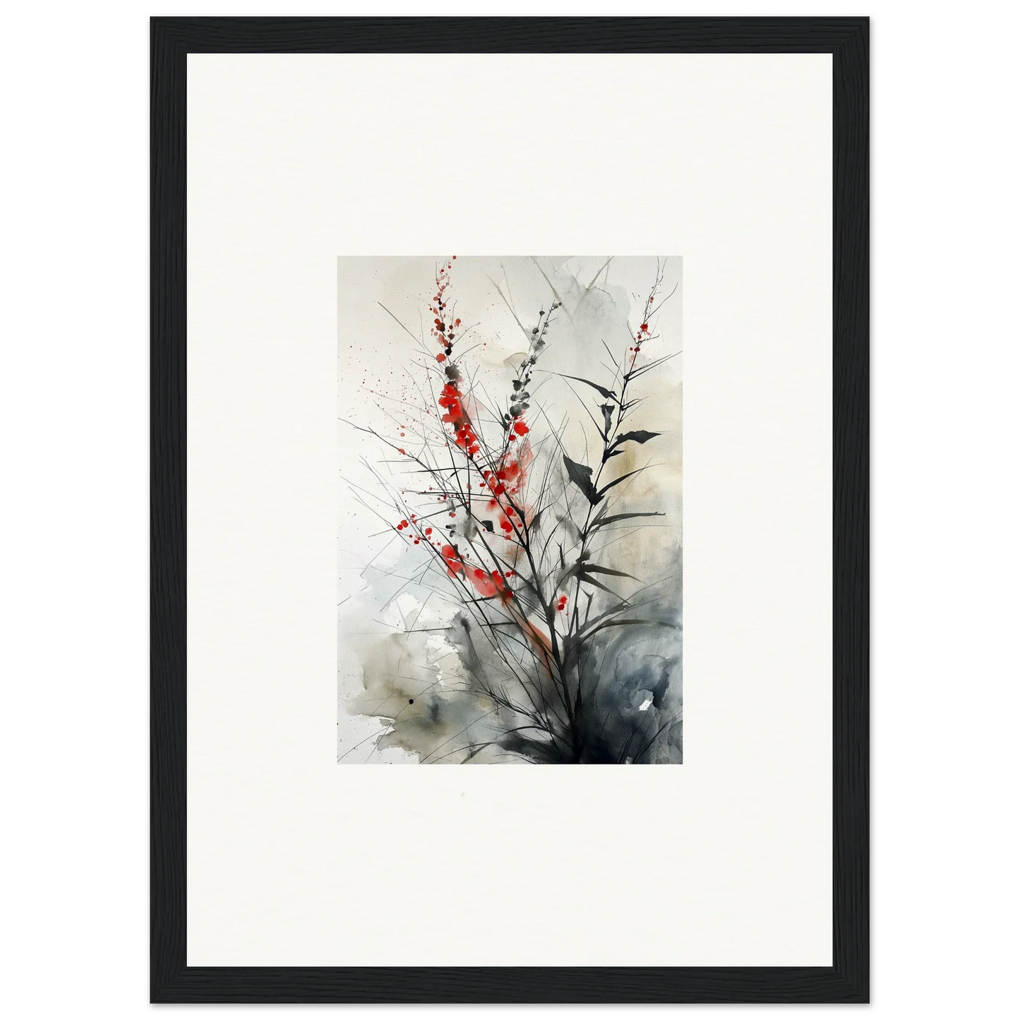 Watercolor floral branches canvas print perfect for a botanical orchestra room decoration