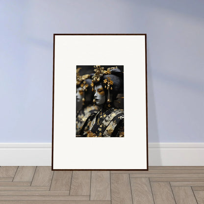 Framed photograph of a person in golden jewelry for dream whispers room decoration