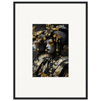 Ornately decorated sculpture with golden details for dreamy room decoration or canvas print