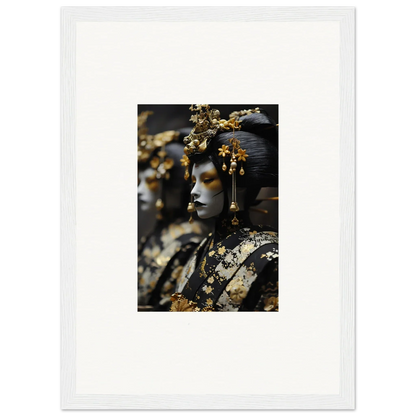 Ornate sculpture with golden headdress for dreamy room decoration canvas print