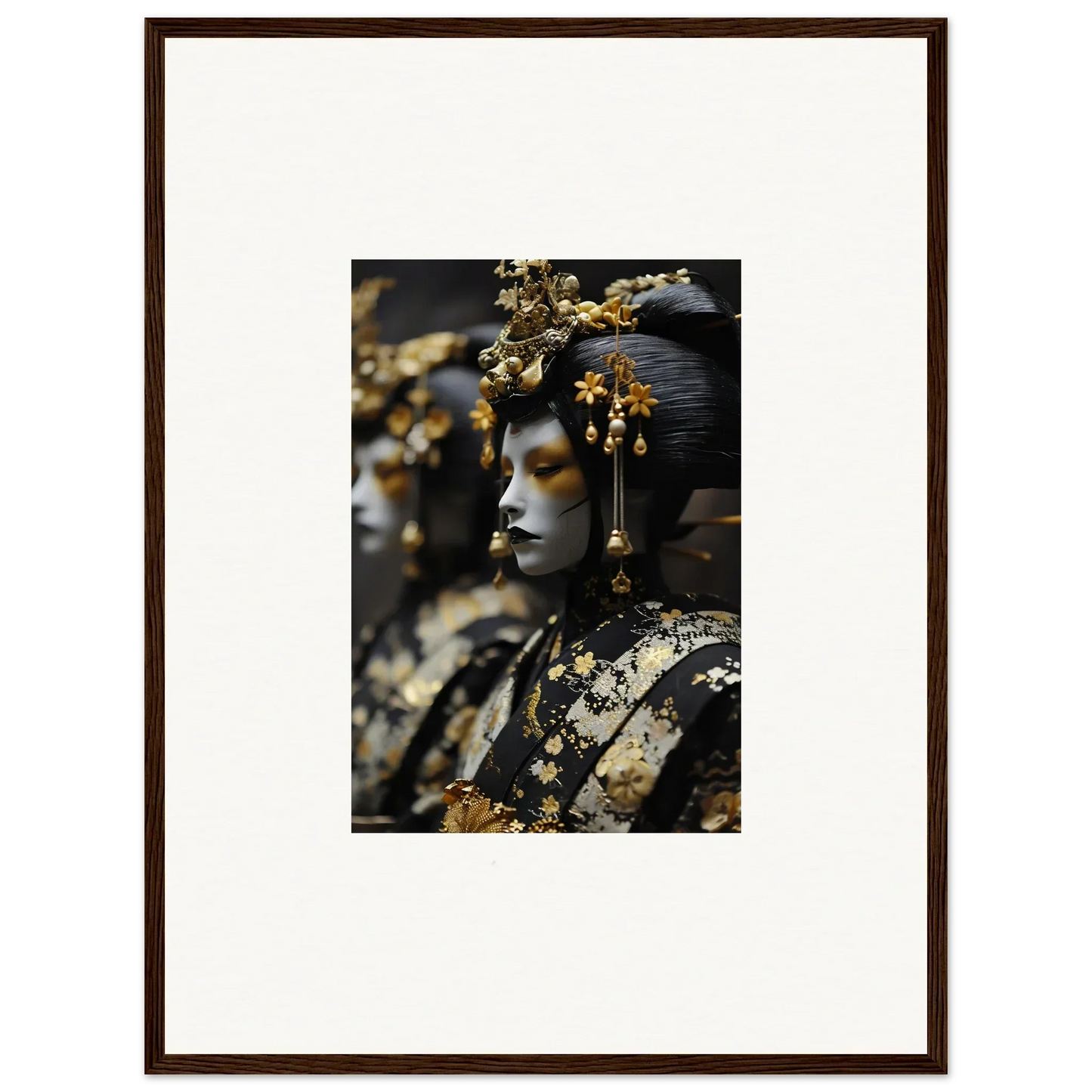 Stunning canvas print of Ethereal Dream Whispers with ornate figure and golden headdress