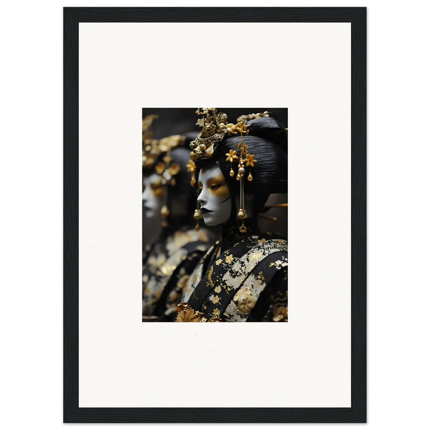 Ornate sculpture adorned with gold, perfect for a dreamy room decoration canvas print