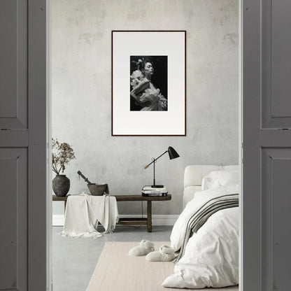 Framed black and white photo for dreamy room decoration with Ethereal Dreams Blossoming theme