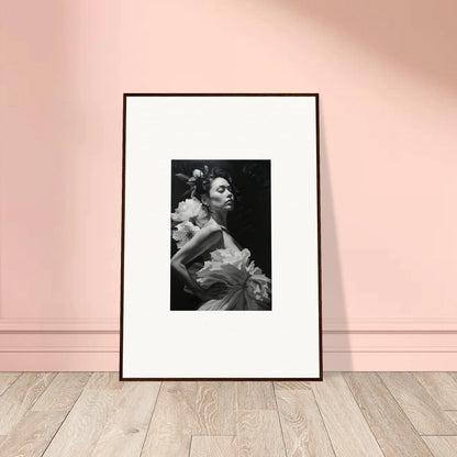 Framed black and white photo of intimacy, a perfect canvas print for dreams blossoming