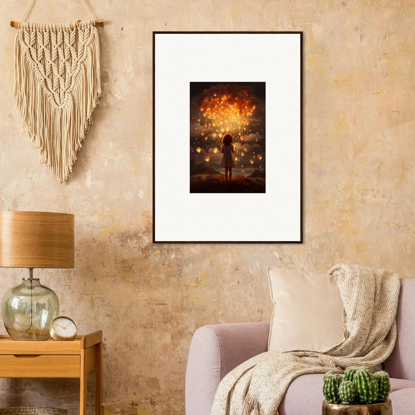 Silhouette artwork in fiery orange sky from Ethereal Dreams special edition art™