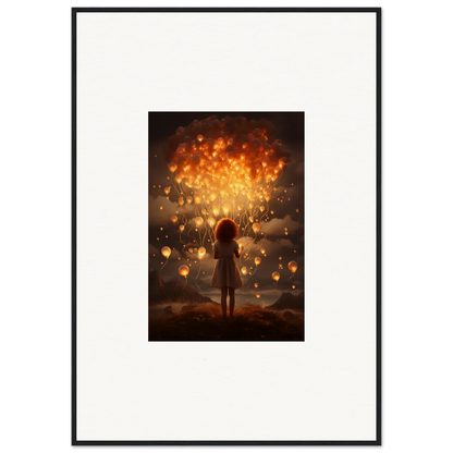 Silhouetted figure with glowing lanterns in Ethereal Dreams special edition art™