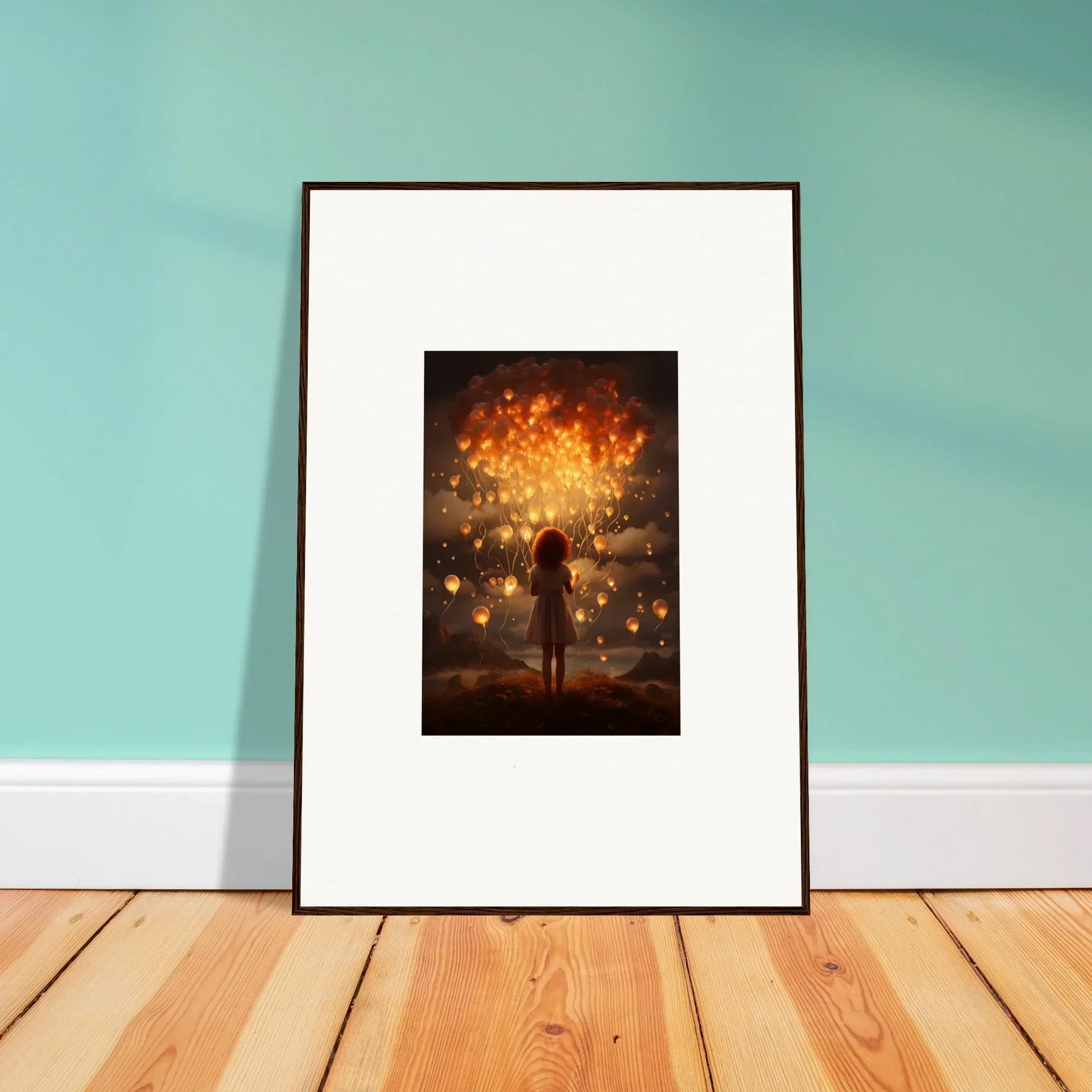 Framed artwork of a silhouetted figure in warm colors for Ethereal Dreams special edition art™